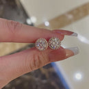 Stylishwe 1.2カラット ハロー キュービックジルコニア 両耳用 金属アレルギー対応 スタッド ピアス
