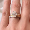 Stylishwe 3.5カラット 4本爪 オーバルカット イエローゴールド 3pc 指輪セット