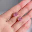 Stylishwe  2.3カラット オーバルカット ピンクサファイア ピカピカ スタッド ピアス