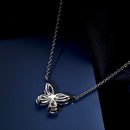 Stylishwe 2.0カラット バタフライディザイン ネックレス スターリングシルバー - stylish we