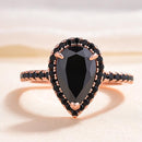 Stylishwe 2.2カラット ブラックダイヤモンド ピンクゴールド 婚約指輪