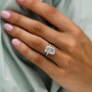 Stylishwe ラグジュリアス 5.0カラット ホワイトゴールド ラディアント 婚約指輪 スターリングシルバー - stylish we