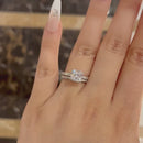 Stylishwe 1.5カラット クッションカット 指輪セット スターリングシルバー