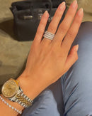 Stylishwe マーキス＆ラウンドカット ホワイトゴールド 4PCS 結婚指輪