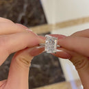 Stylishwe 7.0カラット 豪華 ラディアントカット シルバー 婚約指輪