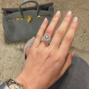 Stylishwe 3.0カラット ハロー クッションカット 4pcs 重ね付け 指輪セット