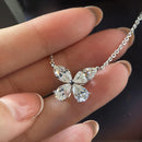 Stylishwe 2.0カラット バタフライディザイン ネックレス スターリングシルバー - stylish we