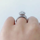 Stylishwe 2.0カラット ヘイロー クッションカット セットリング