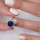 Stylishwe 2.0 Carat Round Cut Blue Sapphire 4 Prong Engagement Ring 