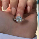 Stylishwe 2.0カラット ヘイロー ラウンドカット 婚約指輪 スターリングシルバー - stylish we