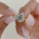 Stylishwe イエローゴールド 6本爪 ラウンドカット 婚約指輪