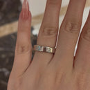 Stylishwe ゴージャス 1.3カラット ホワイトゴールド 結婚指輪