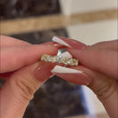 Stylishwe 1.5ct Emerald Cut &amp; Round Cut Half Eternity Ring 