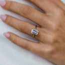 Stylishwe 3.5カラット ソリティアリング クラシック エメラルドカット 婚約指輪