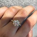 Stylishwe イエローゴールド 6本爪 ラウンドカット 婚約指輪