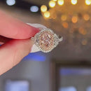 Stylishwe 1.5カラット ホワイトゴールド オーバルカット ピンクサファイア 婚約指輪