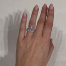 Stylishwe 4.5カラット 華奢 クッションカット上品3PC 指輪セット