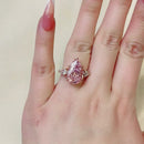 Stylishwe  4.5カラット ペアカット ピンクサファイア レディース 婚約指輪