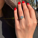 Stylishwe 2.0カラット ヘイロー ラウンドカット 婚約指輪 スターリングシルバー - stylish we