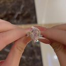 Stylishwe 3.0カラット ヘイロー ペアーカット ピンクサファイア 婚約指輪