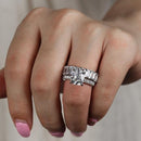 Stylishwe 3.0カラット クッションカット 指輪セット スターリングシルバー - stylish we