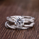 Stylishwe ツイスト 1.25カラット ホワイトゴールド ラウンドカット 指輪セット スターリングシルバー