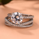 Stylishwe  2.0カラット Xシェイプ ラウンドカット 指輪セット