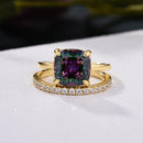 Stylishwe ノーブル 3.5 カラット アレキサンドライト スターリングシルバー セットリング