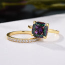 Stylishwe ノーブル 3.5 カラット アレキサンドライト スターリングシルバー セットリング