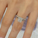 Stylishwe 3.0カラット クッションカット 2連 シルバー セットリング