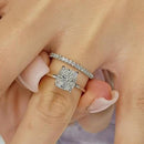 Stylishwe 3.0カラット クッションカット 2連 シルバー セットリング