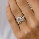 Stylishwe 2.0 carat yellow gold round cut set ring sterling silver 