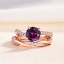 Stylishwe 1.25ct Amethyst Purple Round Cut Set Ring 