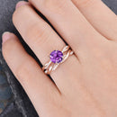 Stylishwe 1.25ct Amethyst Purple Round Cut Set Ring 