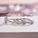 Stylishwe 2.0カラット ハロー リングセット