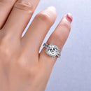 Stylishwe 2.0ct Round Cut Halo Ring Set 