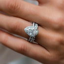 Stylishwe エレガント 2.2カラット ヘイロー ペアーカット 2連 セットリング