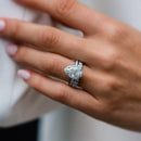 Stylishwe エレガント 2.2カラット ヘイロー ペアーカット 2連 セットリング