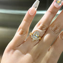 Stylishwe  3.5カラット イエローゴールド オーバルカット  指輪セット