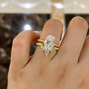 Stylishwe  3.5カラット イエローゴールド オーバルカット  指輪セット