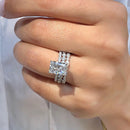 Stylishwe 3.3カラット クリア ラディアントカット セットリング