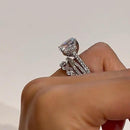 Stylishwe  4.5カラット エレガント クッションカット 3連 指輪セット