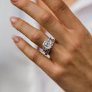 Stylishwe  5.0カラット ホワイトゴールド アッシャーカット 指輪セット