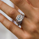 Stylishwe  5.0カラット ホワイトゴールド アッシャーカット 指輪セット