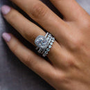 Stylishwe  4.5カラット ホワイトゴールド クッションカット 指輪セット