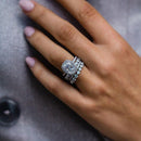 Stylishwe  4.5カラット ホワイトゴールド クッションカット 指輪セット