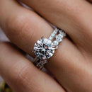 Stylishwe  4.0カラット クリア ラウンドカット 指輪セット