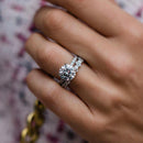 Stylishwe  4.0カラット クリア ラウンドカット 指輪セット