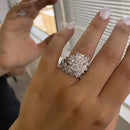 Stylishwe 8.0 Carat Radiant Cut Diamond Clear Ring Set 