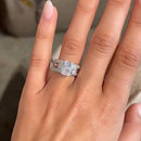 Stylishwe 5.0カラット ラディアントカット 3pcs 指輪セット